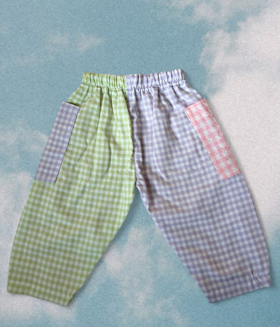 Gingham Patchwork Pants (size 2)