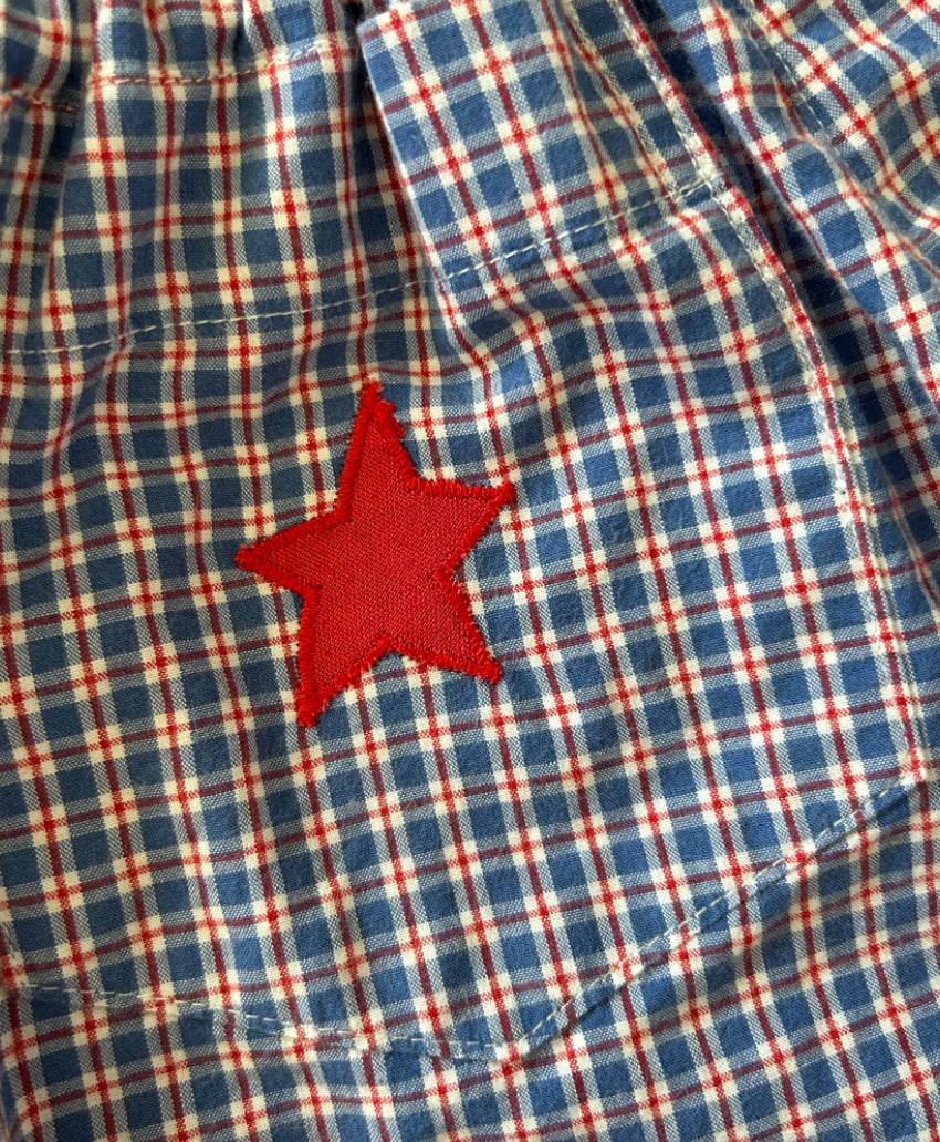 Blue & Red Star Pants ~ Size 2 (18-24months)