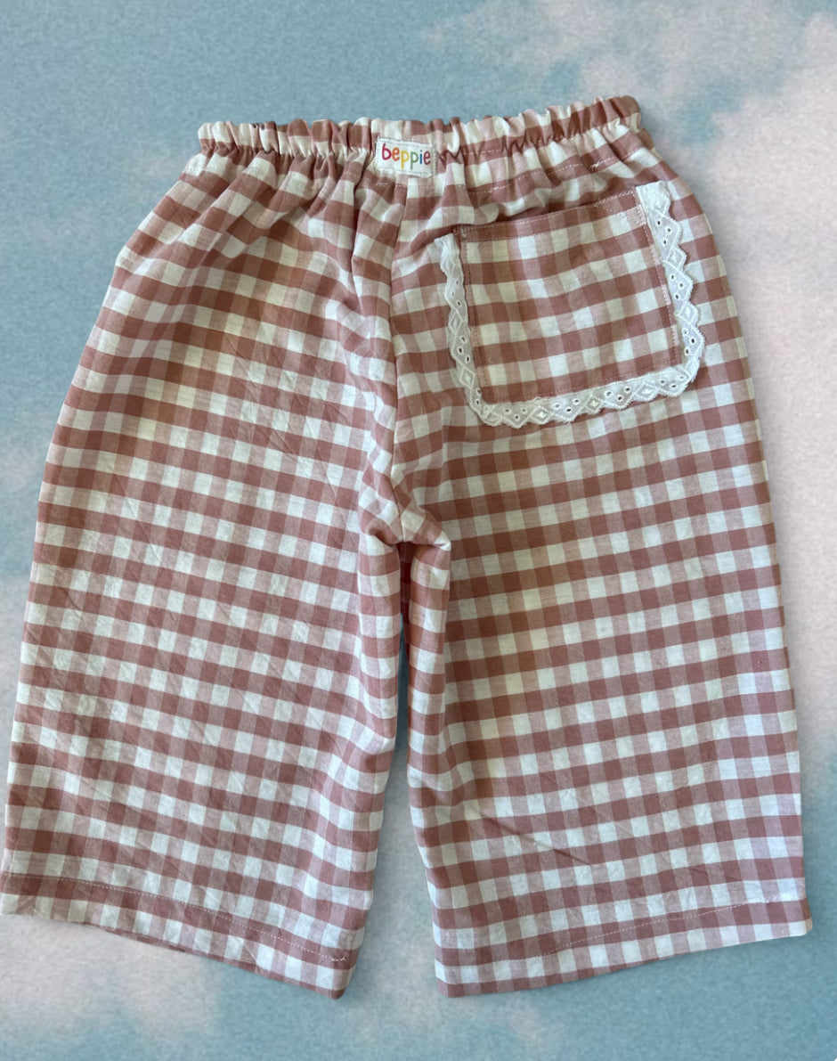 Dusty Rose Gingham Heart Pants (2yrs / 18-24months)