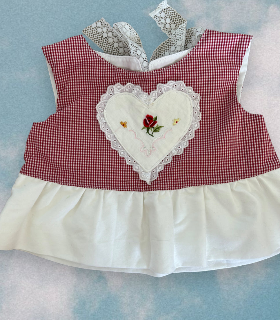 ** Vintage embroidery Heart Set (2-3yrs)