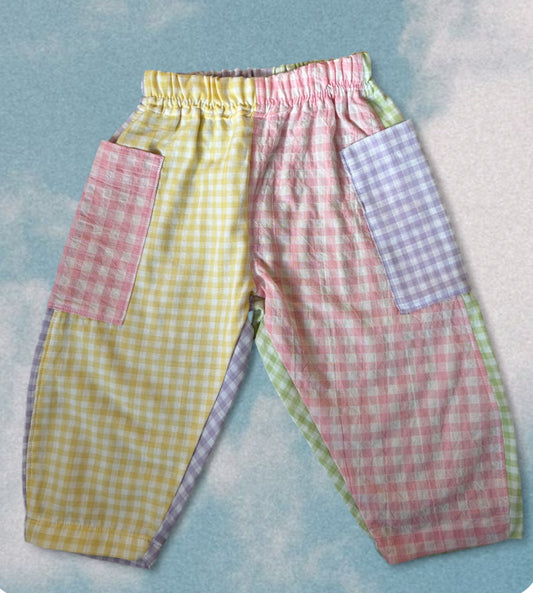 Gingham Patchwork Pants (size 2)